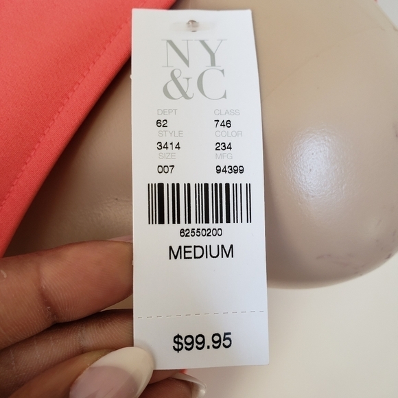 NEW YORK & CO. Peach Sleeveless Open Front Belted Dress - Picture 9 of 12